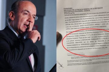 Denuncian a Felipe Calderón por financiar terrorismo y traición a la patria