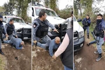 Policías ebrios agreden y lastiman a un abuelito en un intento de detención