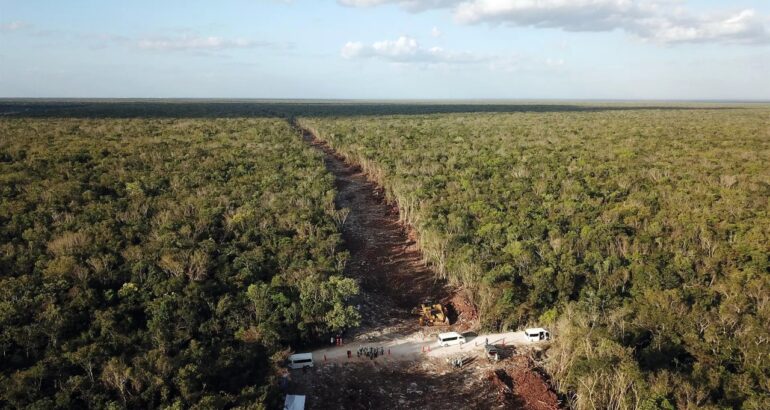 Construcción del Tren Maya. Foto de EFE