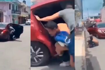 #Video Joven se arroja de auto en movimiento en Edomex para escapar de intento de secuestro