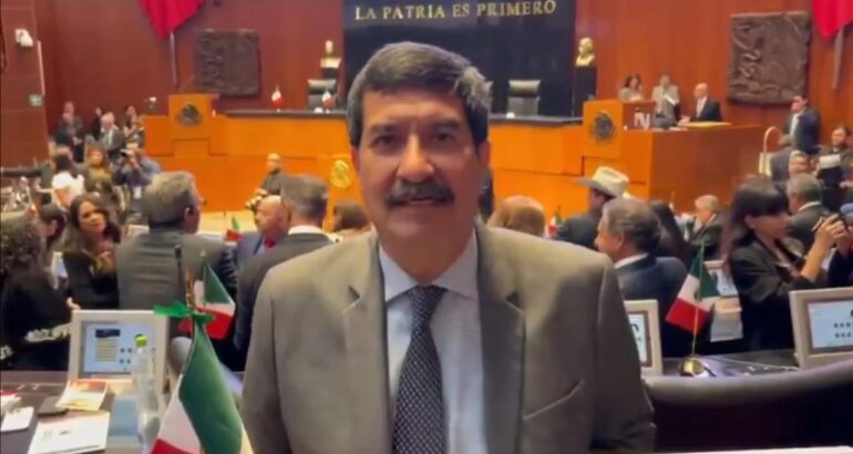 Javier Corral en el Senado de la República. Captura de pantalla