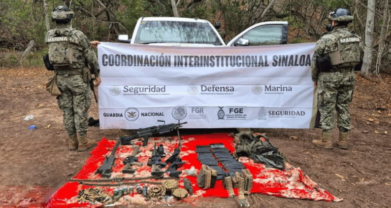 seguramiento en Culiacán tras detención de 10 personas vinculadas a Los Mayos. Foto de SSPC