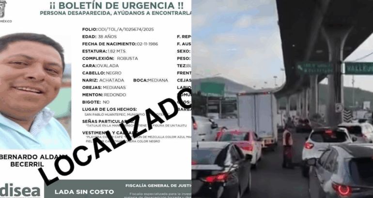 Integrantes de ACME en el Estado de México optó por mantener un bloqueo en la autopista México-Querétaro para pedir por la localización de Aldana Becerril | SSEM, X / @alvarez_armando