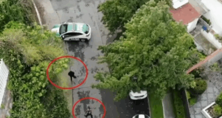 Persecución con dron en la Miguel Hidalgo. Foto: Especial