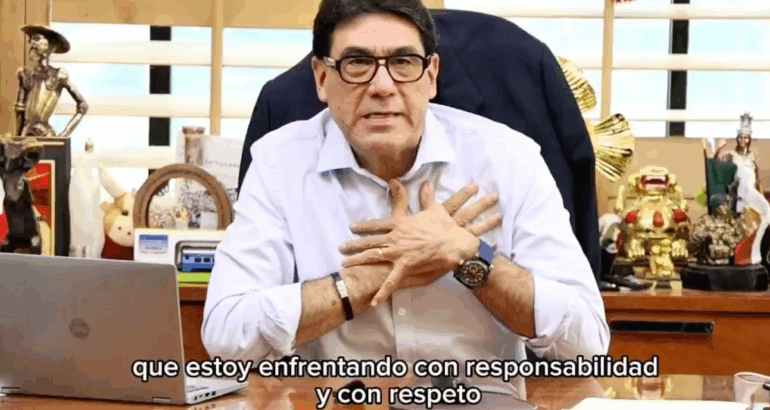 Juan Francisco Gim durante el video publicado en sus redes, donde confirma la revocación de su visa y asegura que no hay acusaciones en su contra.