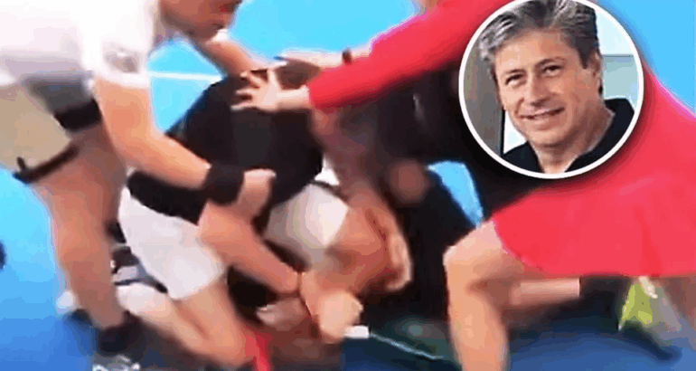 Un partido de pádel terminó en un pleito entre dos jugadores, uno de los cuales golpeó al otro con ayuda de sus escoltas en Atizapán. Crédito: Especial.