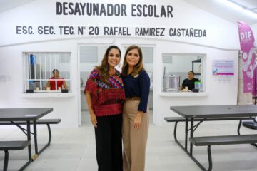 Mara Lezama entrega desayunador rehabilitado en secundaria técnica 20.