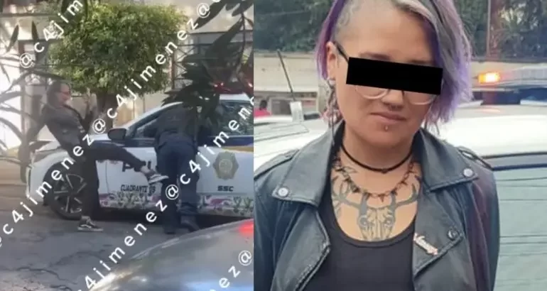 Detienen a mujer por insultar y patear a policía en la Benito Juárez