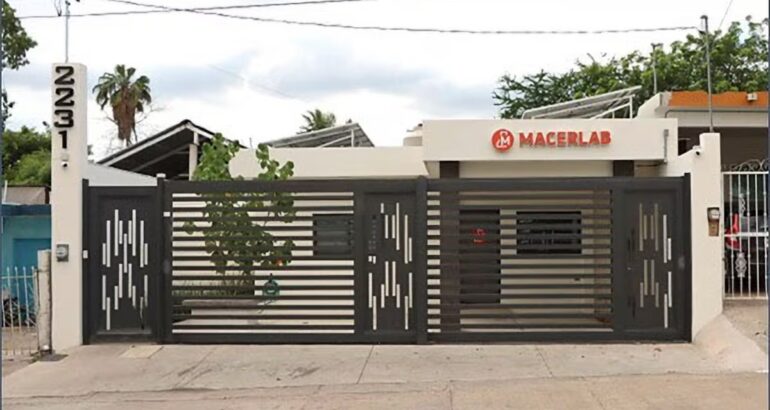 Fachada de Macerlab en Culiacán, Sinaloa. DEPARTAMENTO DEL TESORO