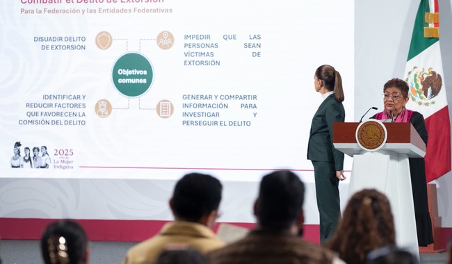 La Presidenta de México, Claudia Sheinbaum Pardo, informó que hoy se envía al Congreso de la Unión una serie de iniciativas de ley para prevenir, investigar y sancionar el delito de extorsión