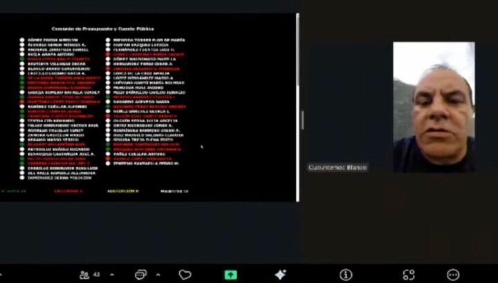 Durante una sesión semipresencial de la Comisión de Presupuesto y Cuenta Pública de la Cámara de Diputados, el legislador de Morena y exgobernador de Morelos, Cuauhtémoc Blanco Bravo