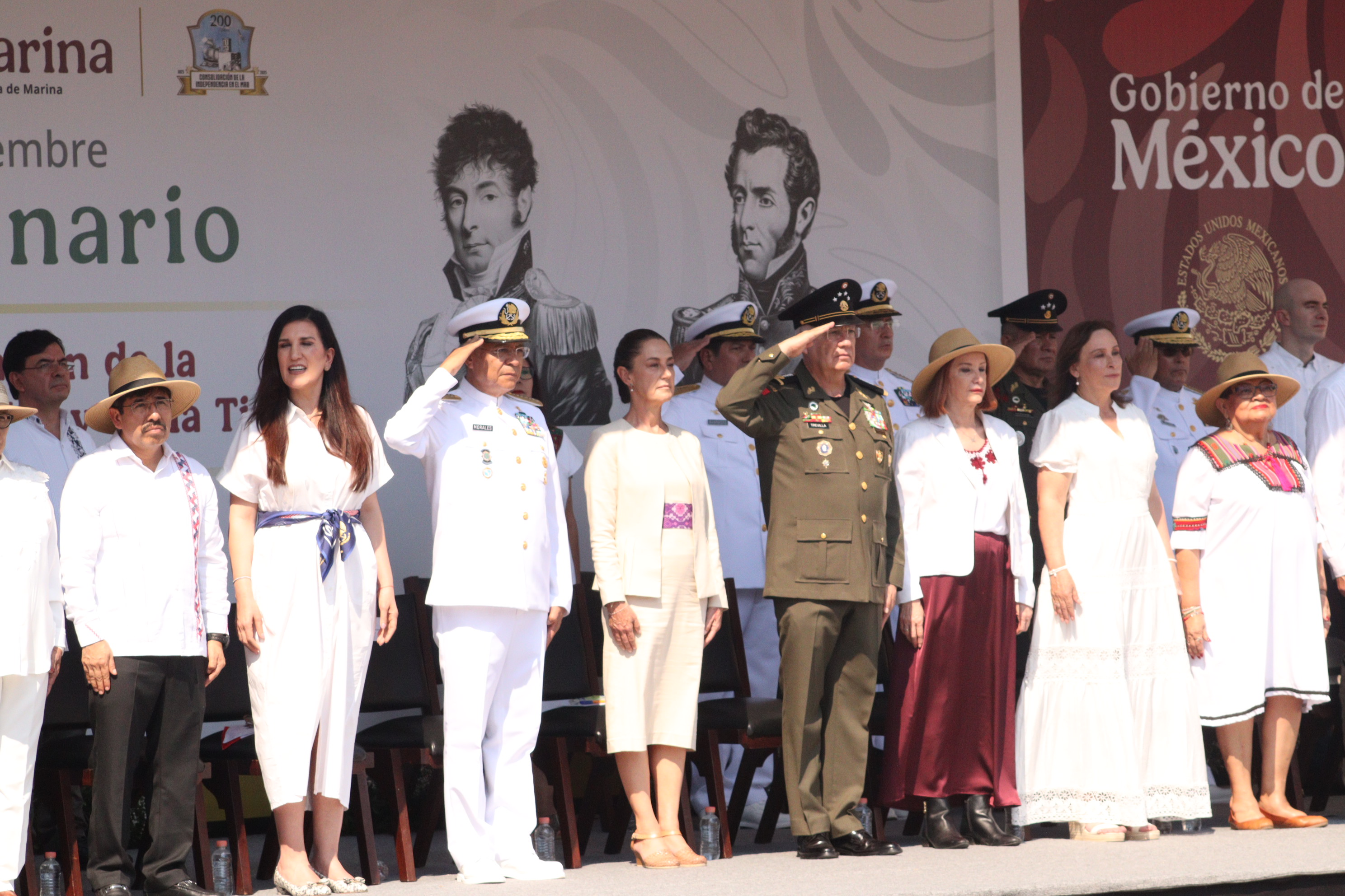 200 años de la soberanía del mar; Claudia Sheinbaum llegó al puerto de Veracruz
