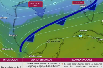Nuevo frente frío mantendrá ambiente frío en Yucatán.
