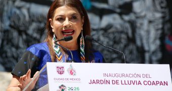 Inaugura Clara Brugada Jardín de lluvia de Coapan; esta obra captará agua y mitigará inundaciones.