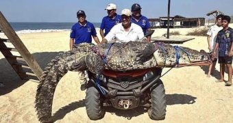 Capturan a cocodrilo de tres metros en Playa de Oaxaca